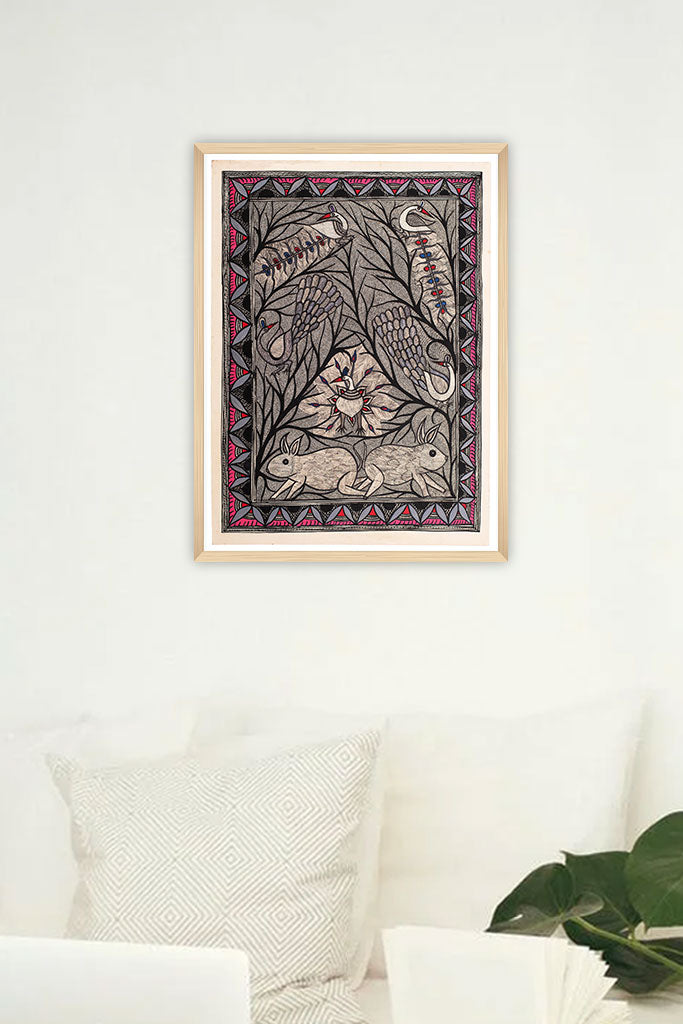 Running rabbit (sale) Madhubani Painting