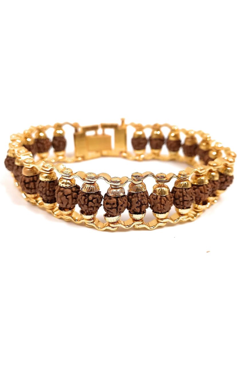 5-MUKHI RUDRAKSHA BRACELET WITH METAL CAPPING